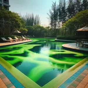 Pictures of swimming pool water turning green